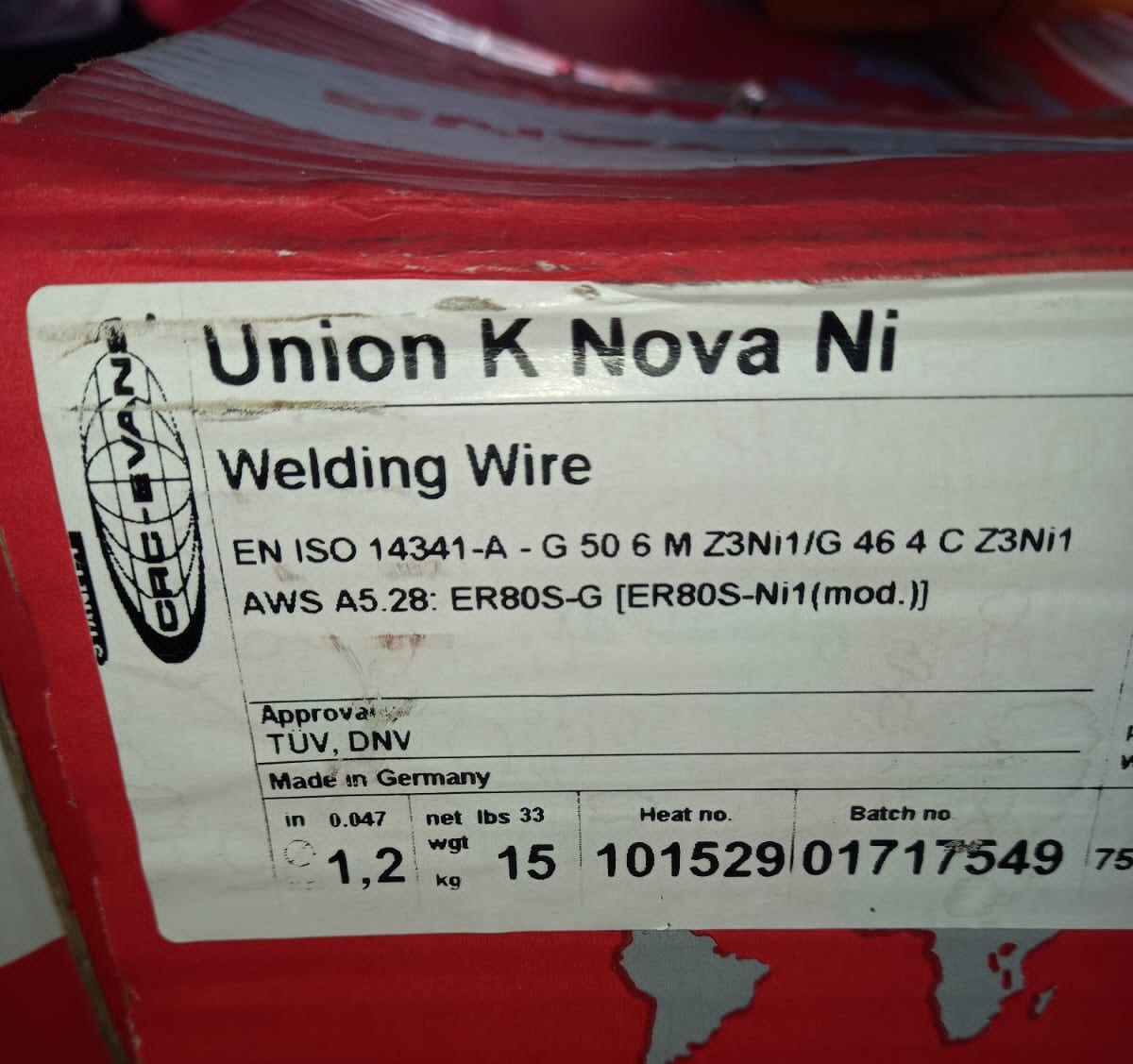 Проволока сварочная Union K Nona Ni фото 1